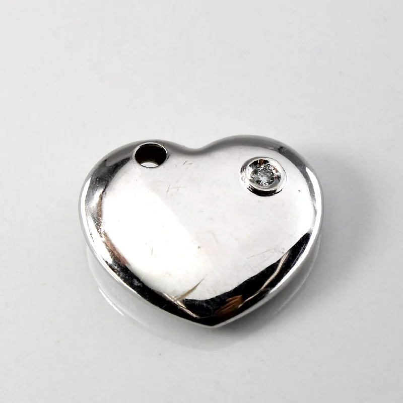 custom engraved infinity necklace Italian Puffed Heart Diamond Pendant | 0.03ct |