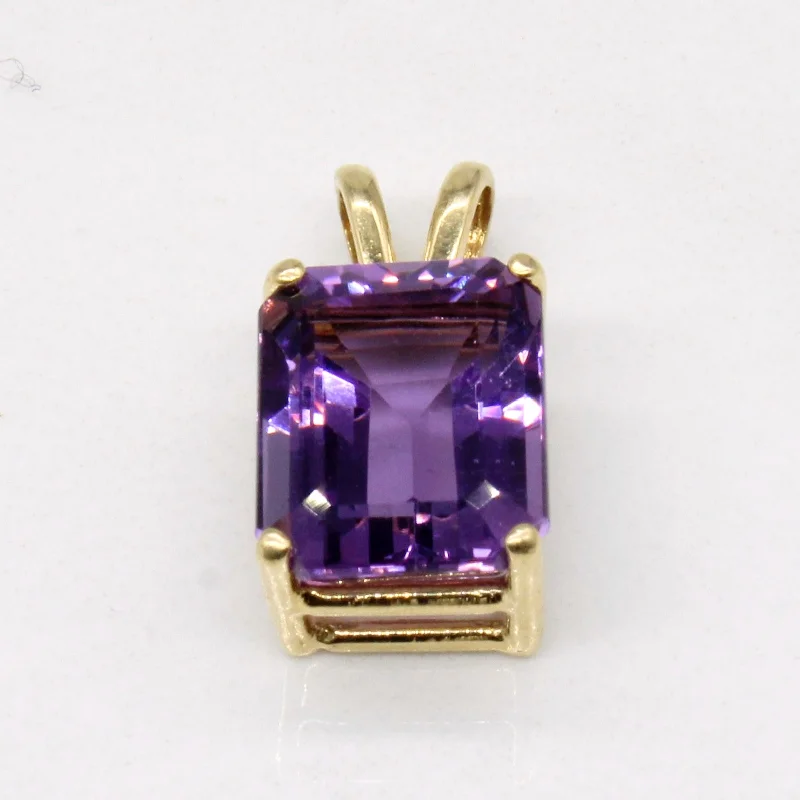 emerald cut diamond wedding ring Rectangular Cut Amethyst Pendant | 3.00ct |