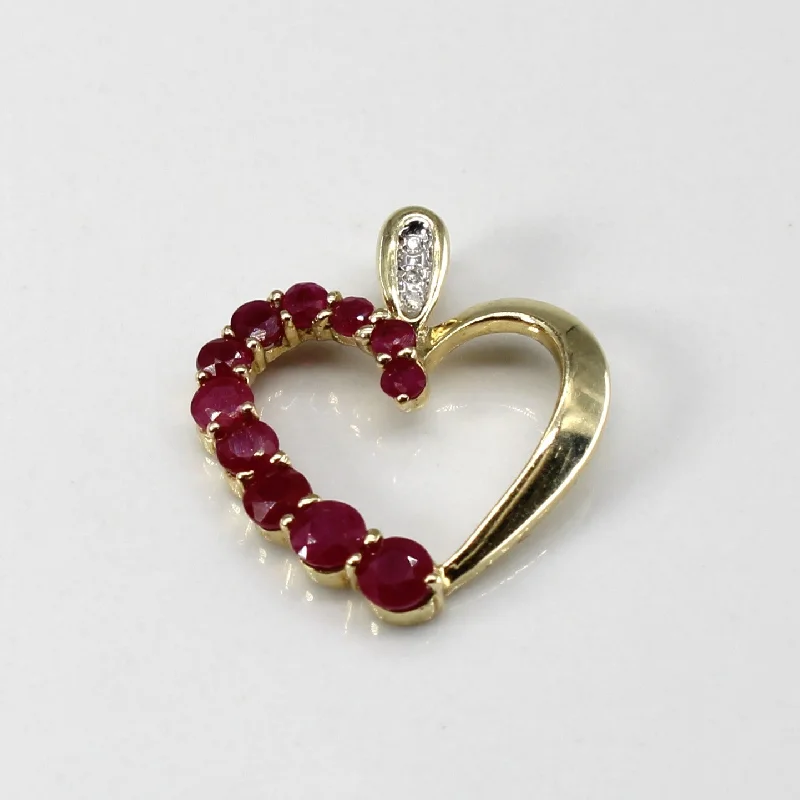 black opal engagement ring Ruby & Diamond Heart Pendant | 0.36ctw | 0.015ctw |