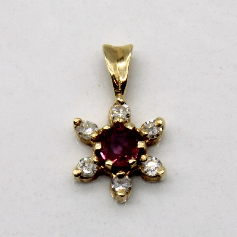 Ruby & Diamond Pendant | 0.12ct, 0.09ctw |