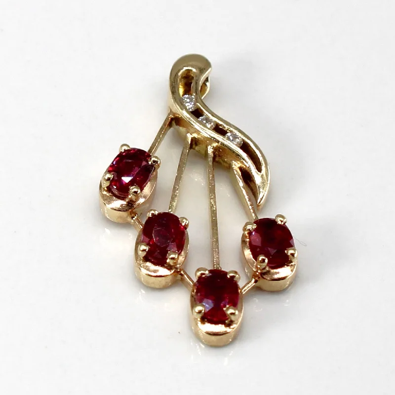 celestial sun and moon earrings Ruby & Diamond Pendant | 1.00ctw | 0.03ctw |