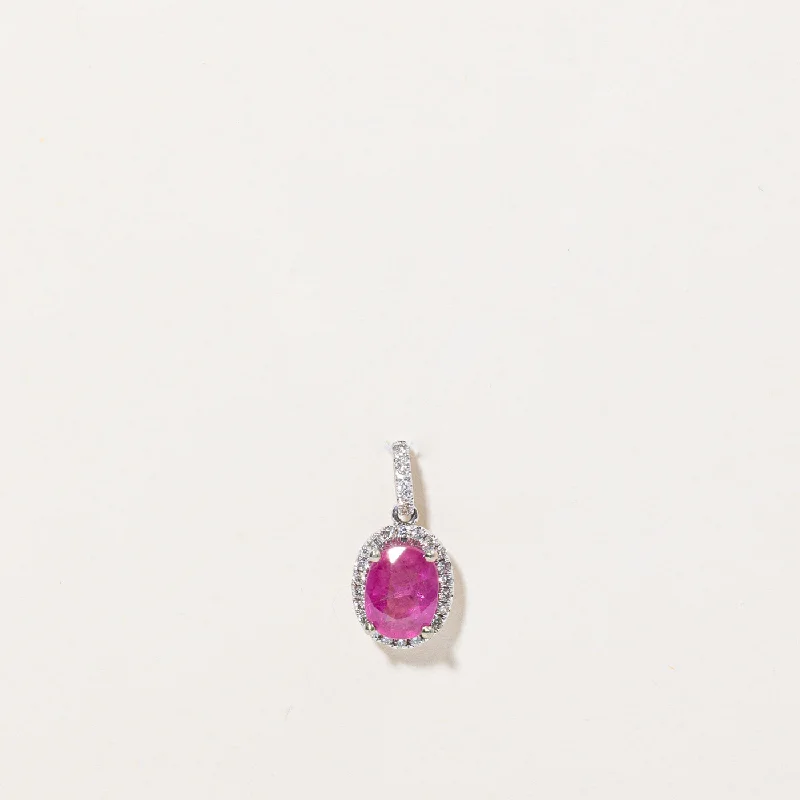 classic pearl choker necklace Ruby & Diamond Pendant | 1.53ct, 0.15ctw |