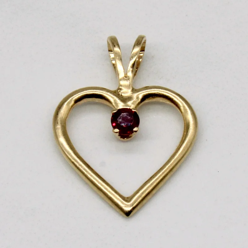 handmade silk thread earrings Ruby Heart Pendant | 0.07ct |