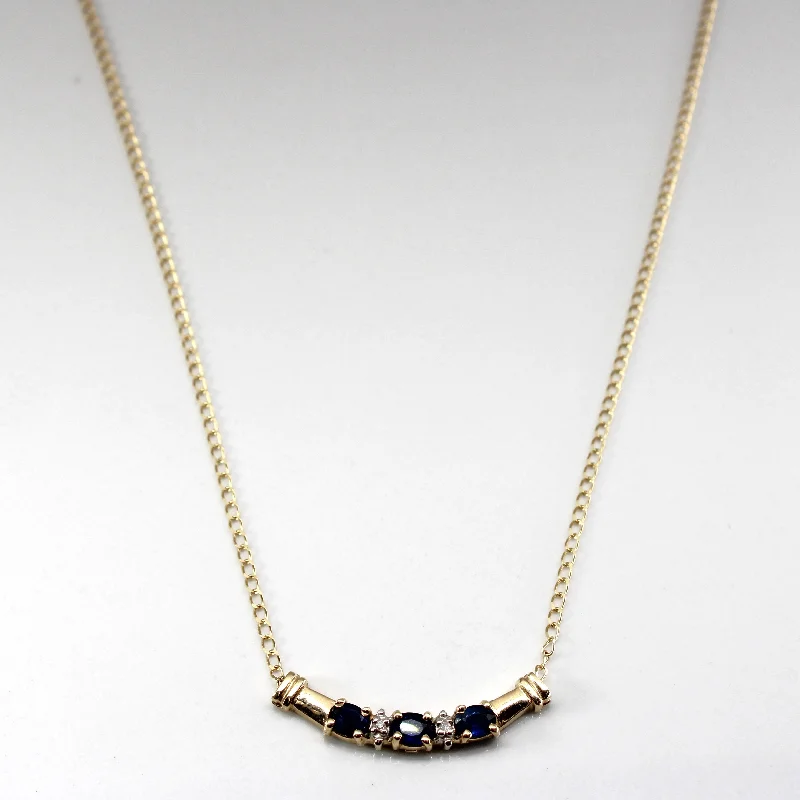 classic diamond solitaire necklace Sapphire & Diamond Necklace | 0.60ctw | 0.01ctw | 18"|