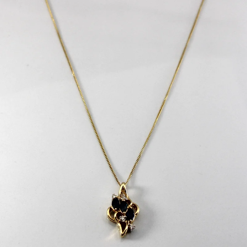 rose gold infinity bracelet Sapphire & Diamond Pendant Necklace | 0.30ctw | 0.06ctw | 18"|