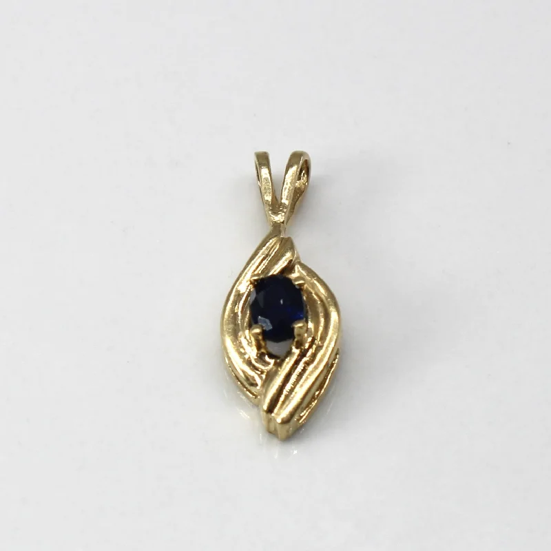 handcrafted filigree ring silver Sapphire Drop Pendant | 0.18ct |