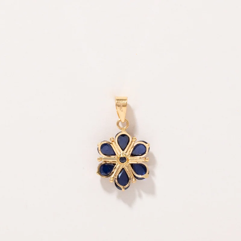 personalized engraved signet ring Sapphire Flower Pendant | 2.30ctw |