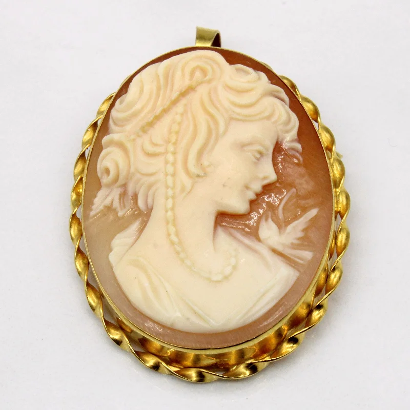 silver moon and star pendant Sea Shell Cameo Pendant & Brooch | 15.00ct |