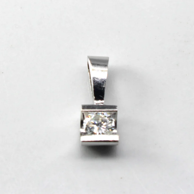 dainty gold chain ring Semi Bezel Diamond Pendant | 0.15ct |
