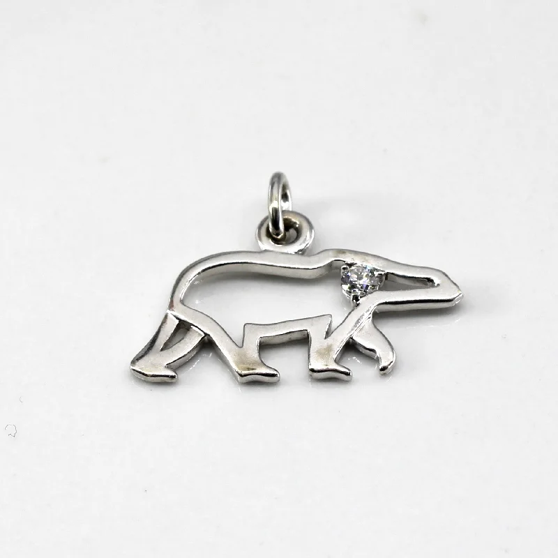 celestial galaxy planet earrings Solitaire Diamond Bear Pendant | 0.06ct |