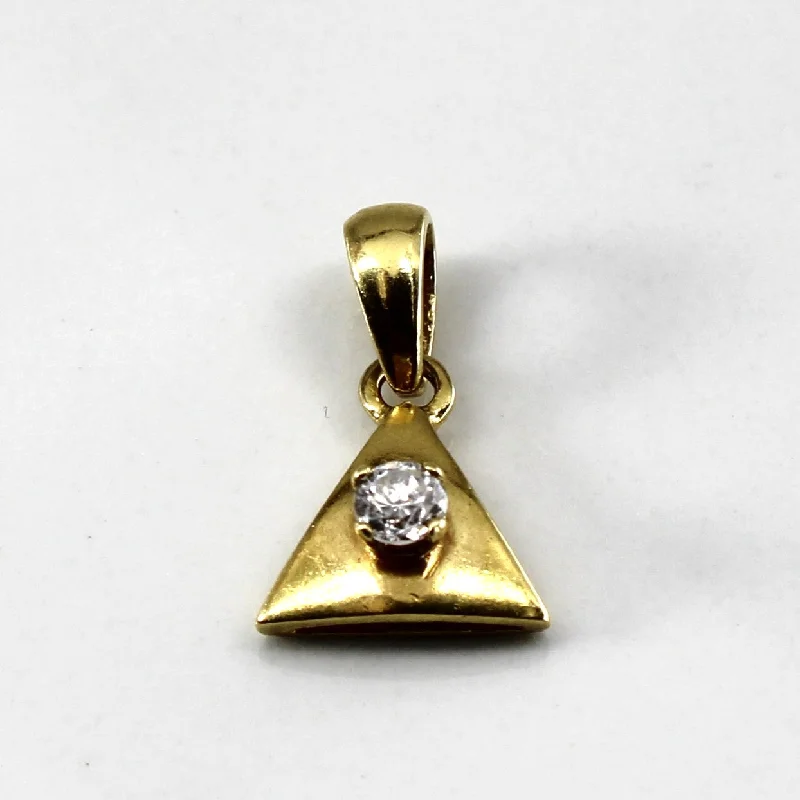 dainty cherry blossom ring Solitaire Diamond Triangle Gold Pendant | 0.07ct |