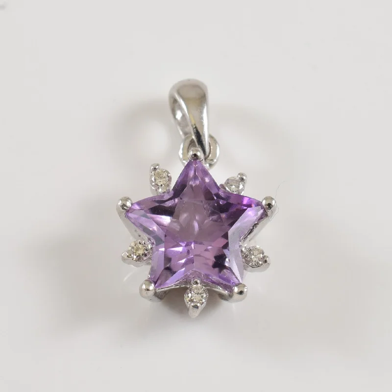 Star Amethyst & Diamond Pendant | 1.20ct, 0.04ctw |