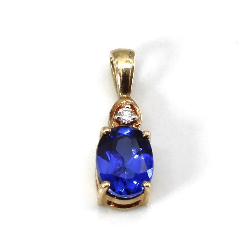 chunky silver hoop earrings Synthetic Sapphire & Diamond Pendant | 1.62ct | 0.02ct |