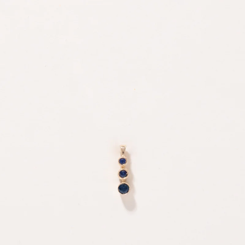 dainty heart charm necklace Synthetic Sapphire Drop Pendant | 0.19ctw |