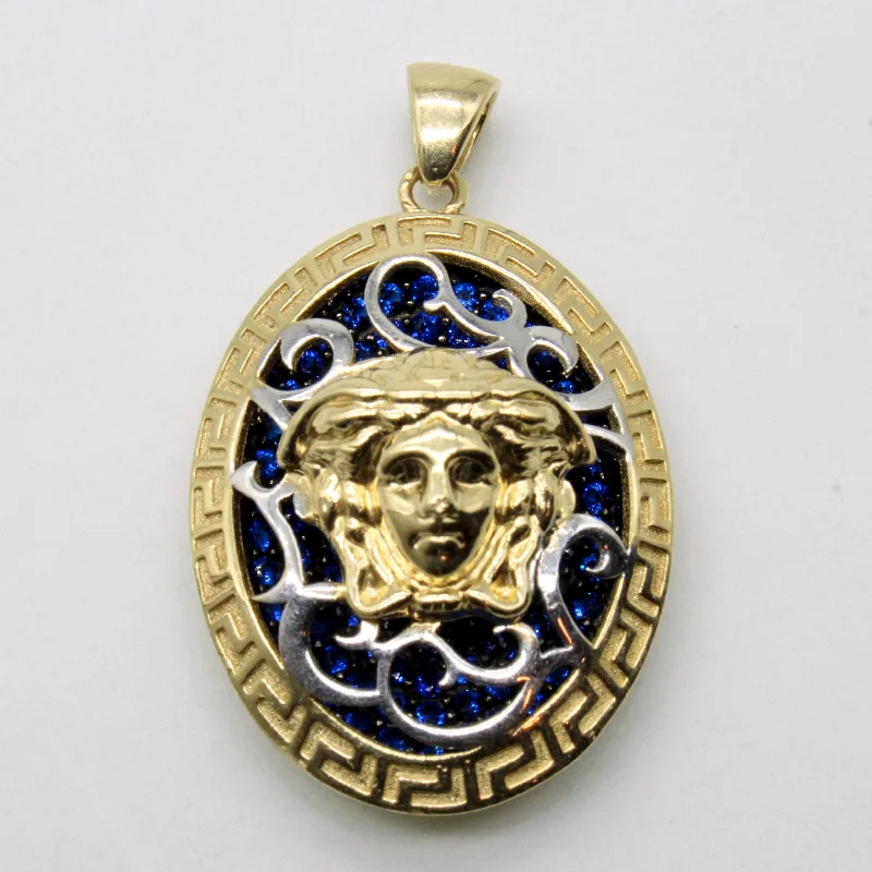 Synthetic Sapphire Medusa Pendant | 1.05ctw |