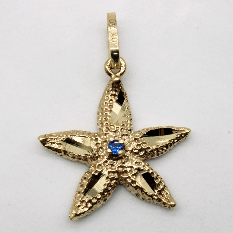 Synthetic Sapphire Starfish Pendant | 0.03ct |