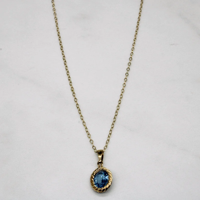 handmade copper wire ring Synthetic Spinel Pendant & Necklace | 1.00ct | 18" |