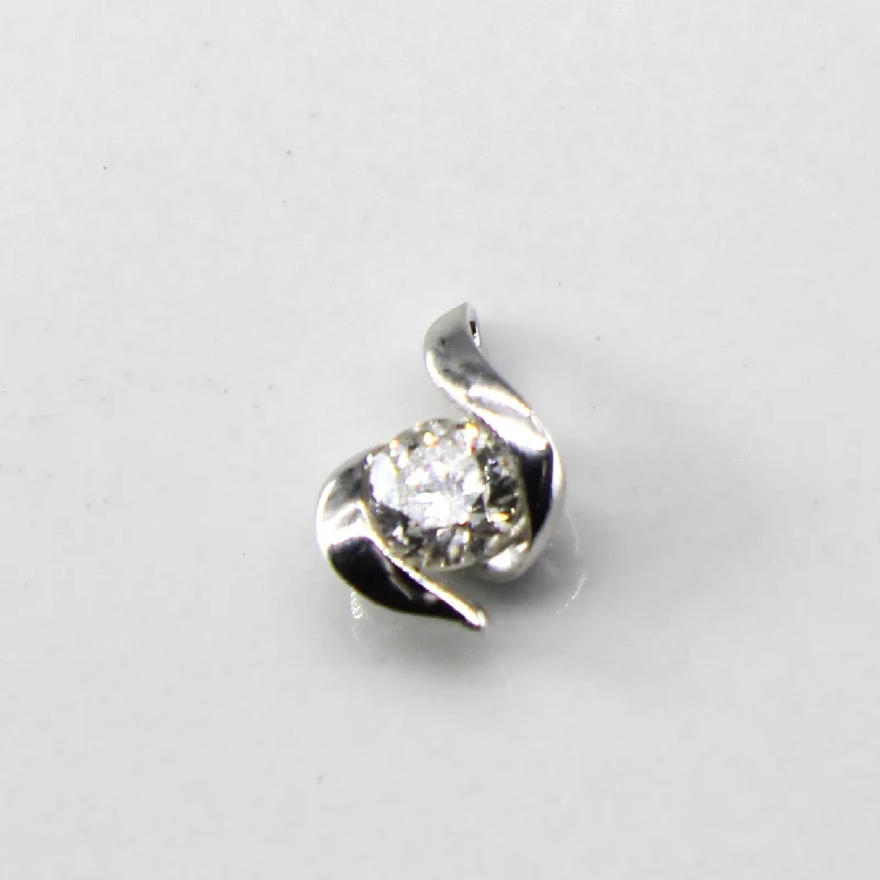 vintage platinum wedding band Tension Set Diamond Pendant | 0.18ct |