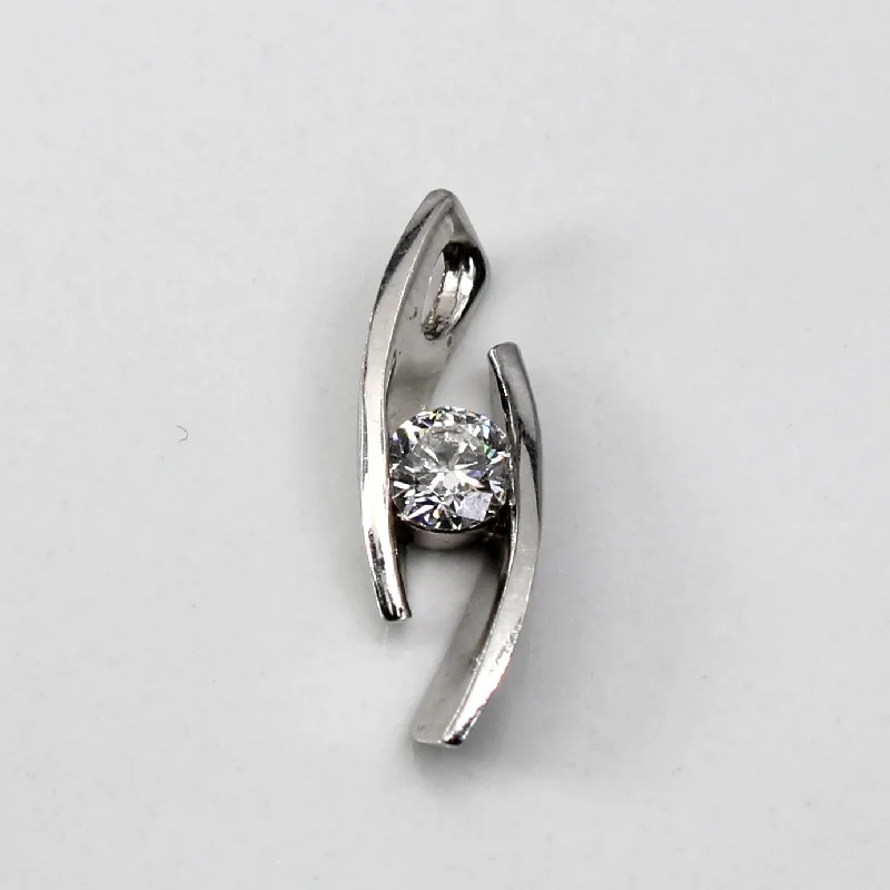 vintage-style floral brooch Tension Set Diamond Pendant | 0.28ct |