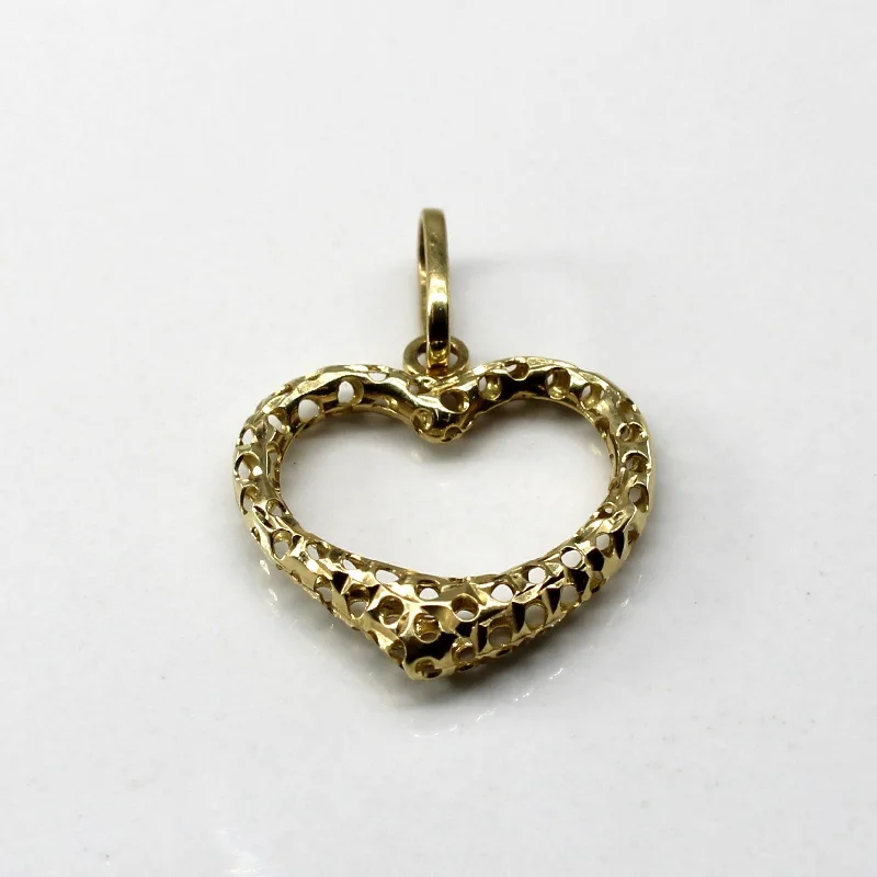 vintage art deco engagement ring Textured Heart Pendant