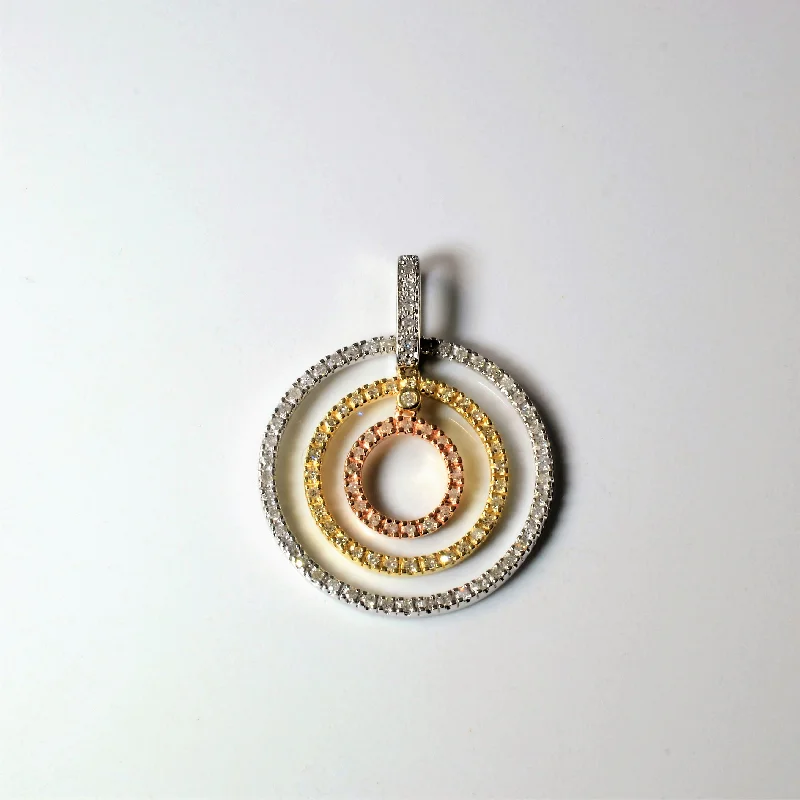 Tri Tone Diamond Multi Circle Pendant | 0.75ctw |