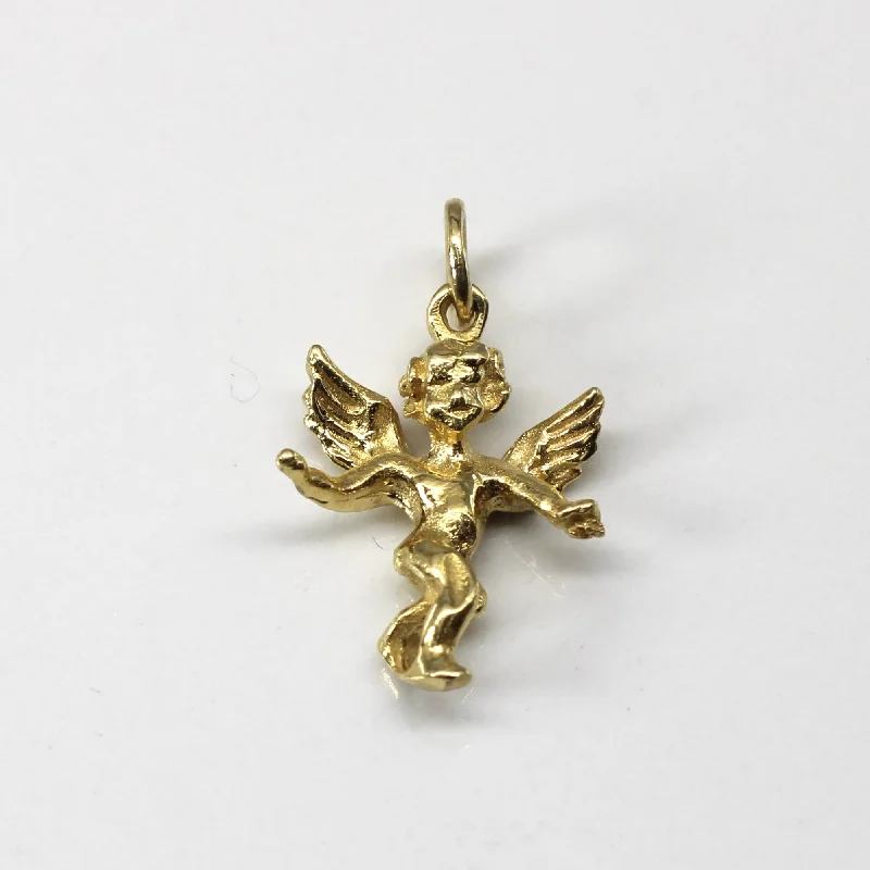personalized bar necklace silver Yellow Gold Angel Pendant