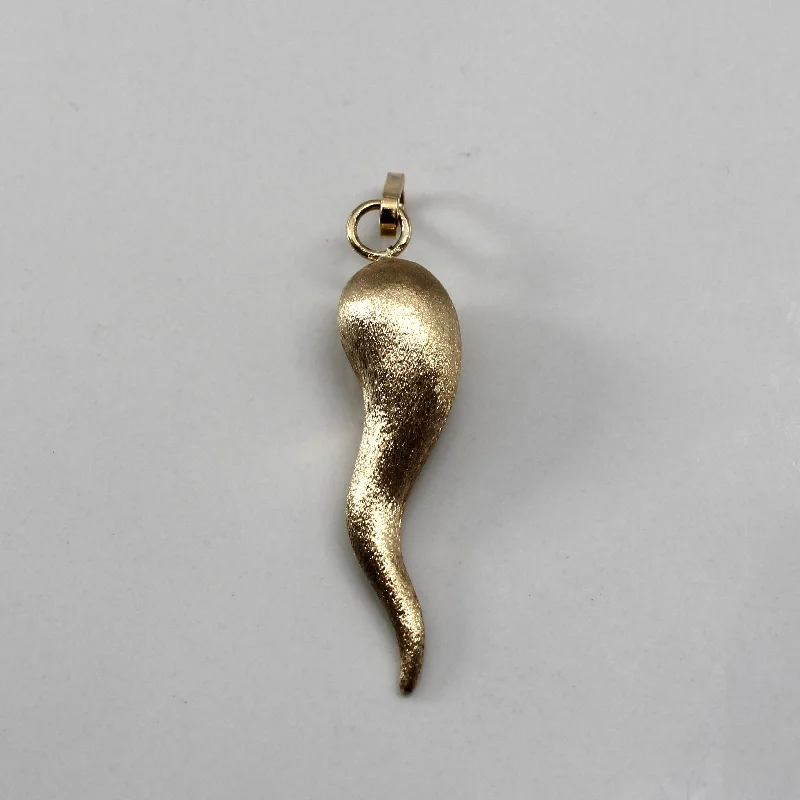 handcrafted gemstone ring women Yellow Gold Cornicello Pendant