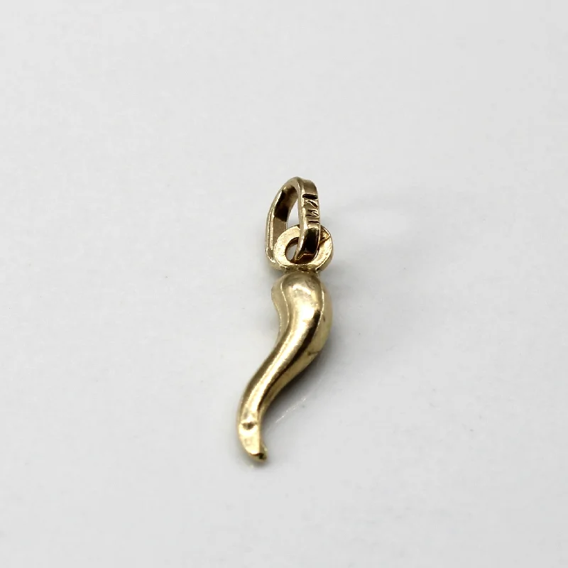 gold engagement ring vintage Yellow Gold Cornicello Pendant