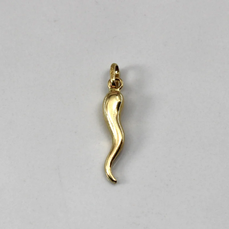 men’s black titanium ring Yellow Gold Cornicello Pendant