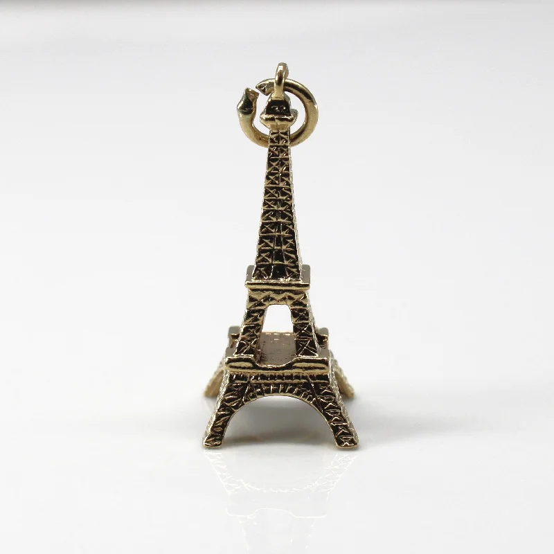 men’s black diamond cufflinks Yellow Gold Eifel Tower Pendant