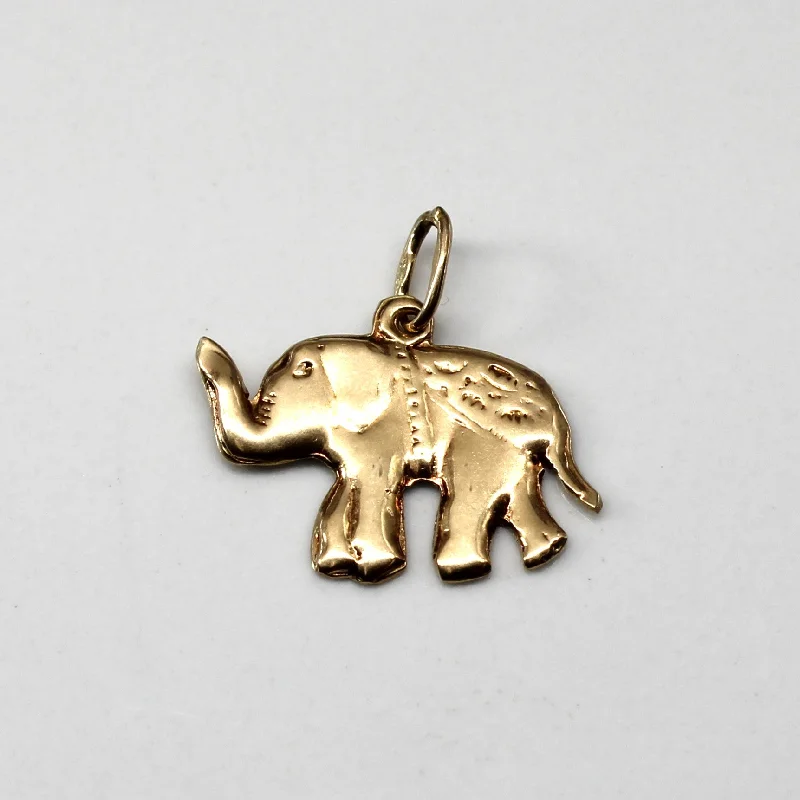 vintage locket necklace gold Yellow Gold Elephant Pendant