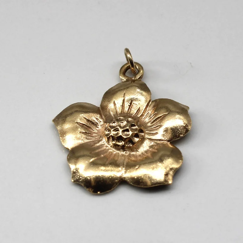 gold choker necklace simple Yellow Gold Flower Pendant