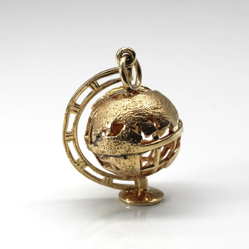 unique promise ring for girlfriend Yellow Gold Globe Design Pendant