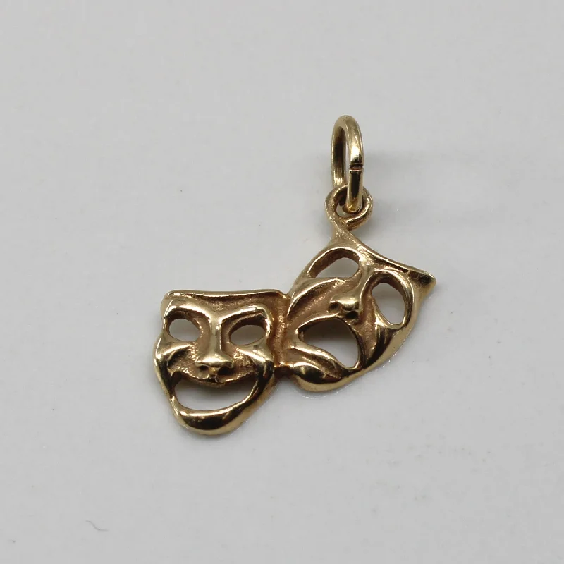 adjustable charm bracelet sterling silver Yellow Gold Mask Pendant