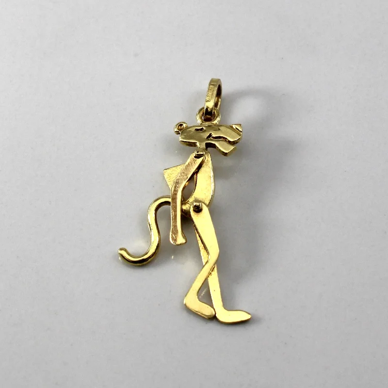 heart pendant necklace gold Yellow Gold Pink Panther Cartoon Pendant