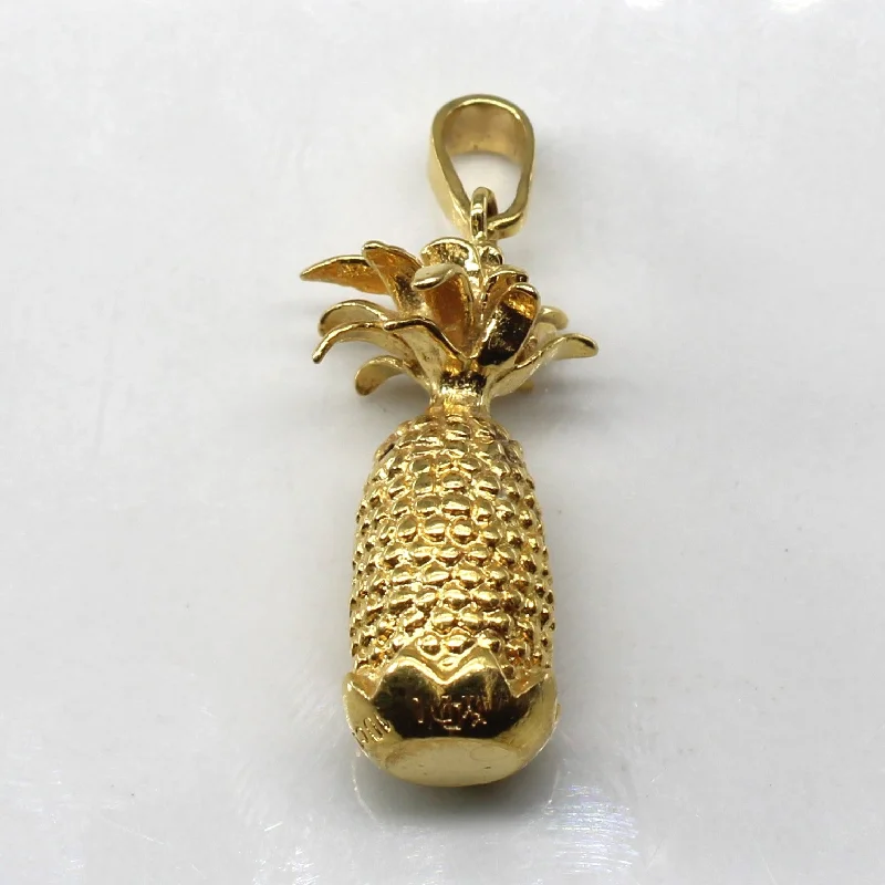 crystal drop earrings elegant Yellow Gold Pineapple Pendant