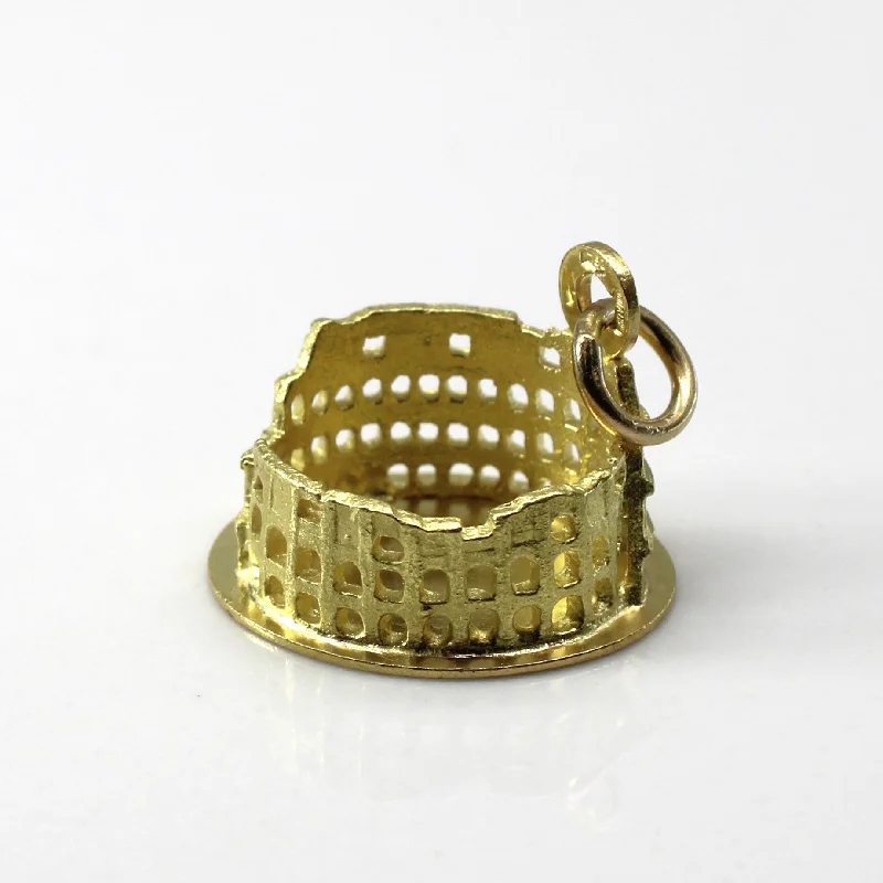 adjustable toe ring silver Yellow Gold Colosseum Charm