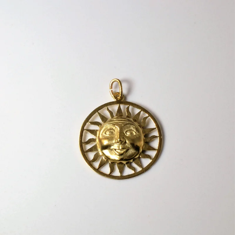 Yellow Gold Sun Pendant |