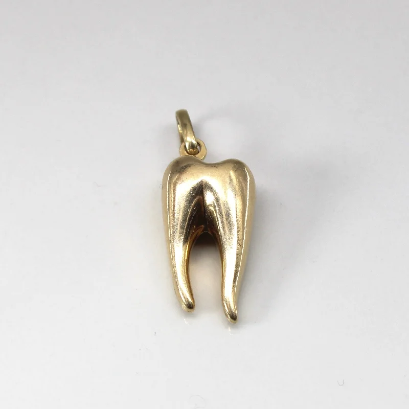 moissanite engagement ring affordable Yellow Gold Tooth Design Pendant