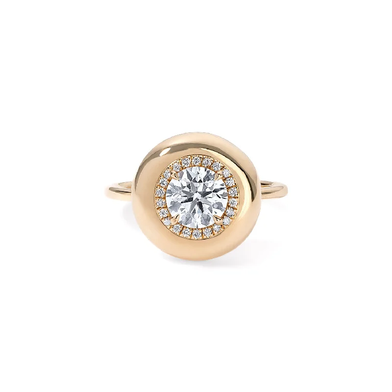 celestial lunar eclipse pendant 1.21CT Round Diamond Button Engagement Ring