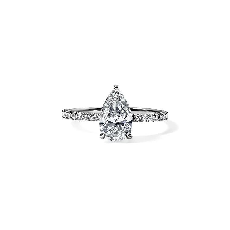 gold daisy stud earrings 1.20CT Pear Pave Solitaire Engagement Ring