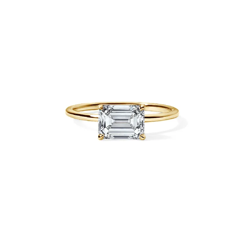 women’s leather wrap bracelet 1.4CT East West Emerald Cut Engagement Ring