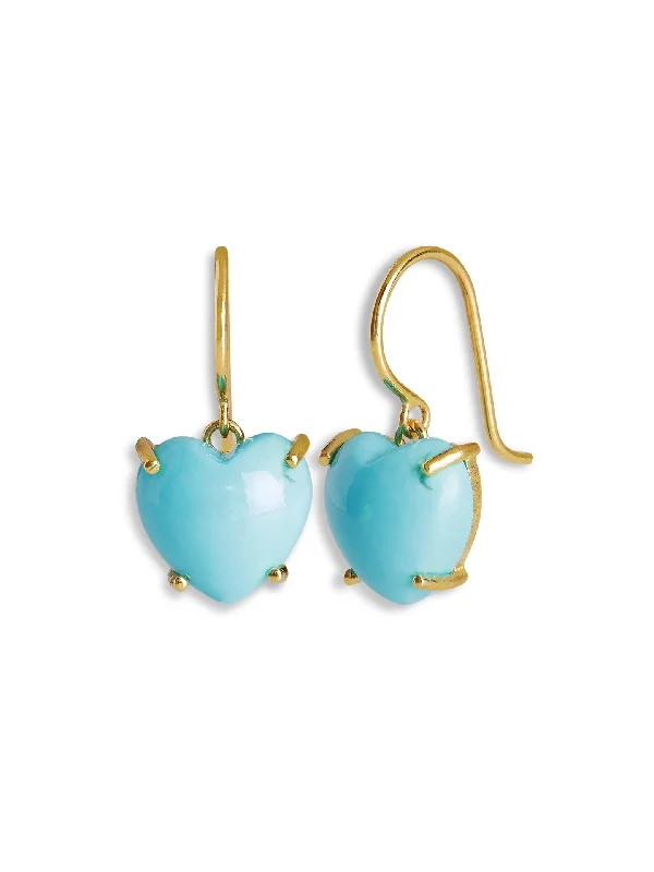 handcrafted gemstone toe ring Kingman Turquoise Cabochon Heart Yellow Gold Earrings handcrafted gemstone toe ring Kingman Turquoise Cabochon Heart Yellow Gold Earrings