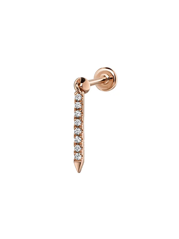 boho shell beaded anklet 11mm Diamond Eternity Bar Charm Rose Gold Single Threaded Stud Earring