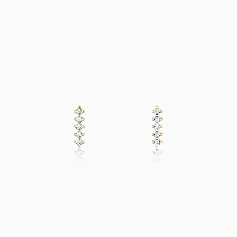 personalized couple rings Gold Honey Allure Diamond Earrings