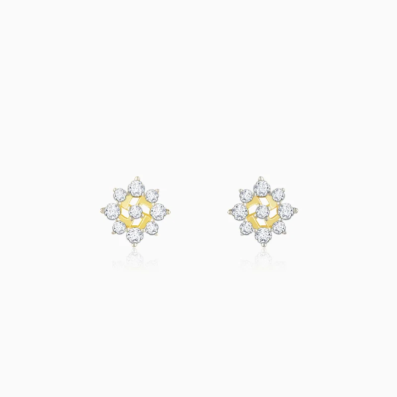 gold and diamond nose stud Gold Meadow Magic Diamond Earrings