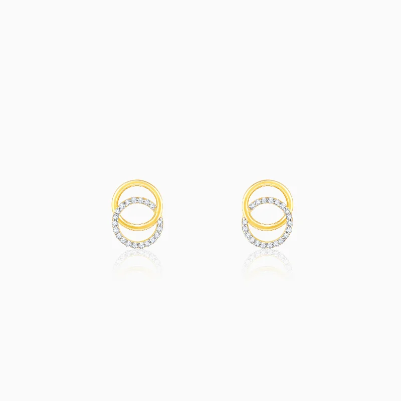 eternity ring for anniversary Gold Radiant Orbit Diamond Earrings