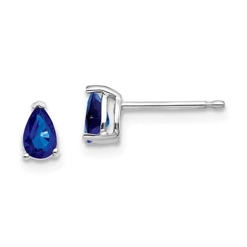 celestial meteor shower earrings 14KT GOLD 0.60 CTW PEAR BLUE SAPPHIRE STUD EARRINGS