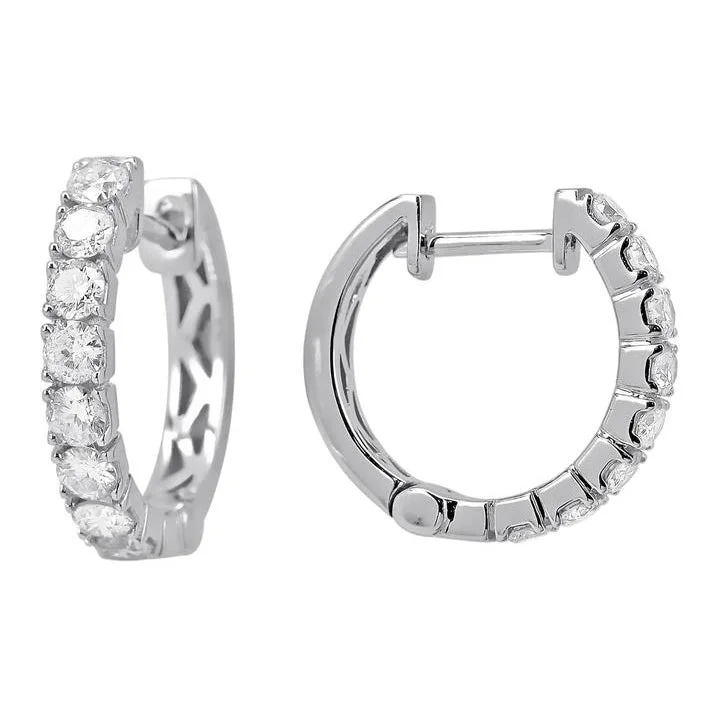 celestial moon and star bracelet 14KT GOLD 0.83 CTW DIAMOND HUGGIE HOOP EARRINGS