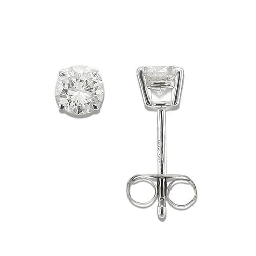 adjustable gemstone choker 14KT WHITE GOLD 1/2 CTW ROUND DIAMOND EARRINGS